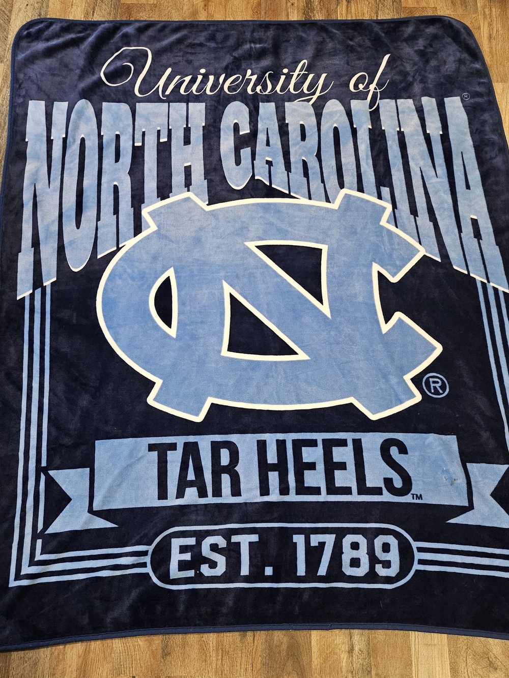 University of North Carolina Tar Heels Navy & Carolina Blue Throw Blanket